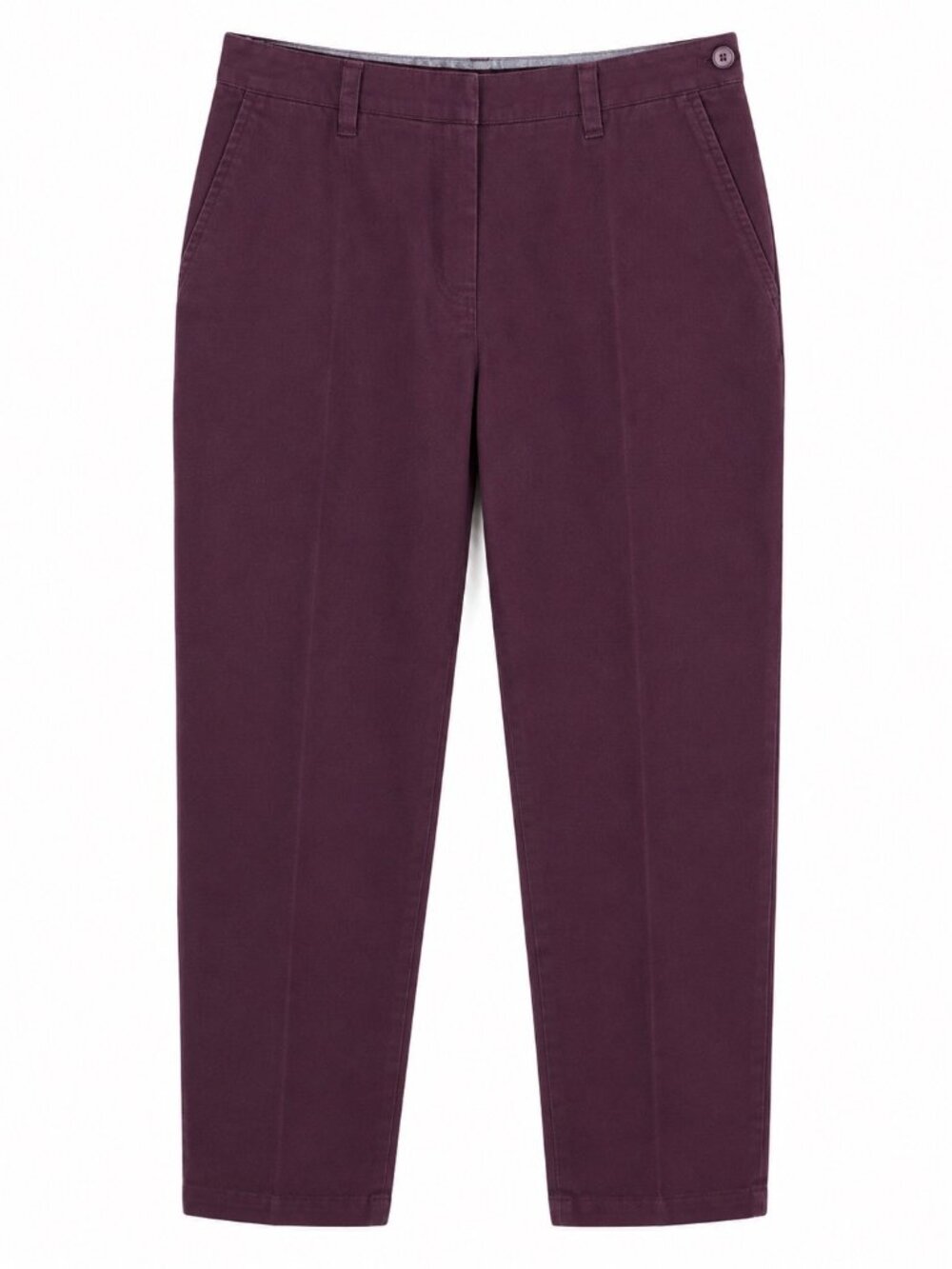 Christopher & Banks Womens Plum Cotton Trousers Size 6 With Button & Zip Closure